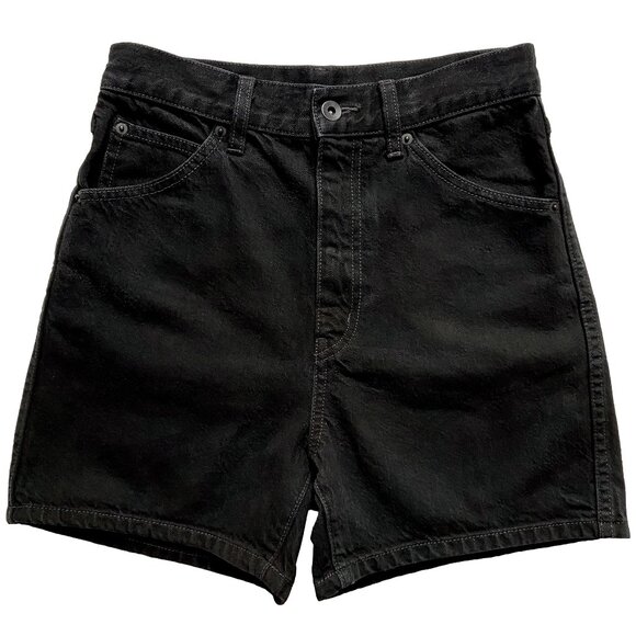 UNIQLO U LEMAIRE COLLAB BLACK COTTON DENIM JEAN SHORTS HIGH WAISTED XS S - Picture 1 of 4